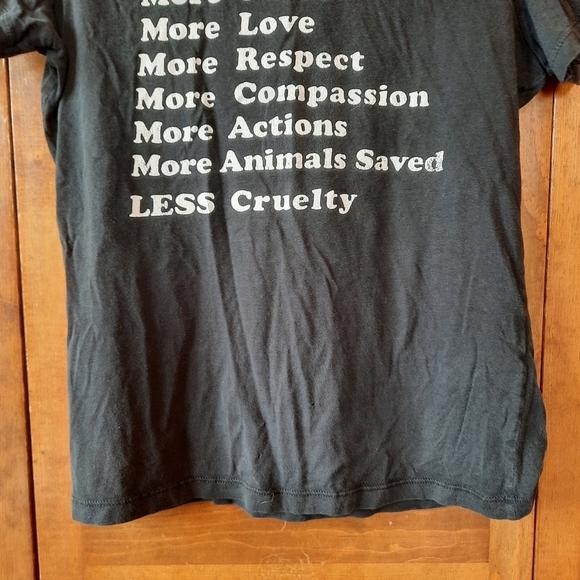 More Plants Less Cruelty black graphic short sleeve t-shirt - Picture 3 of 9
